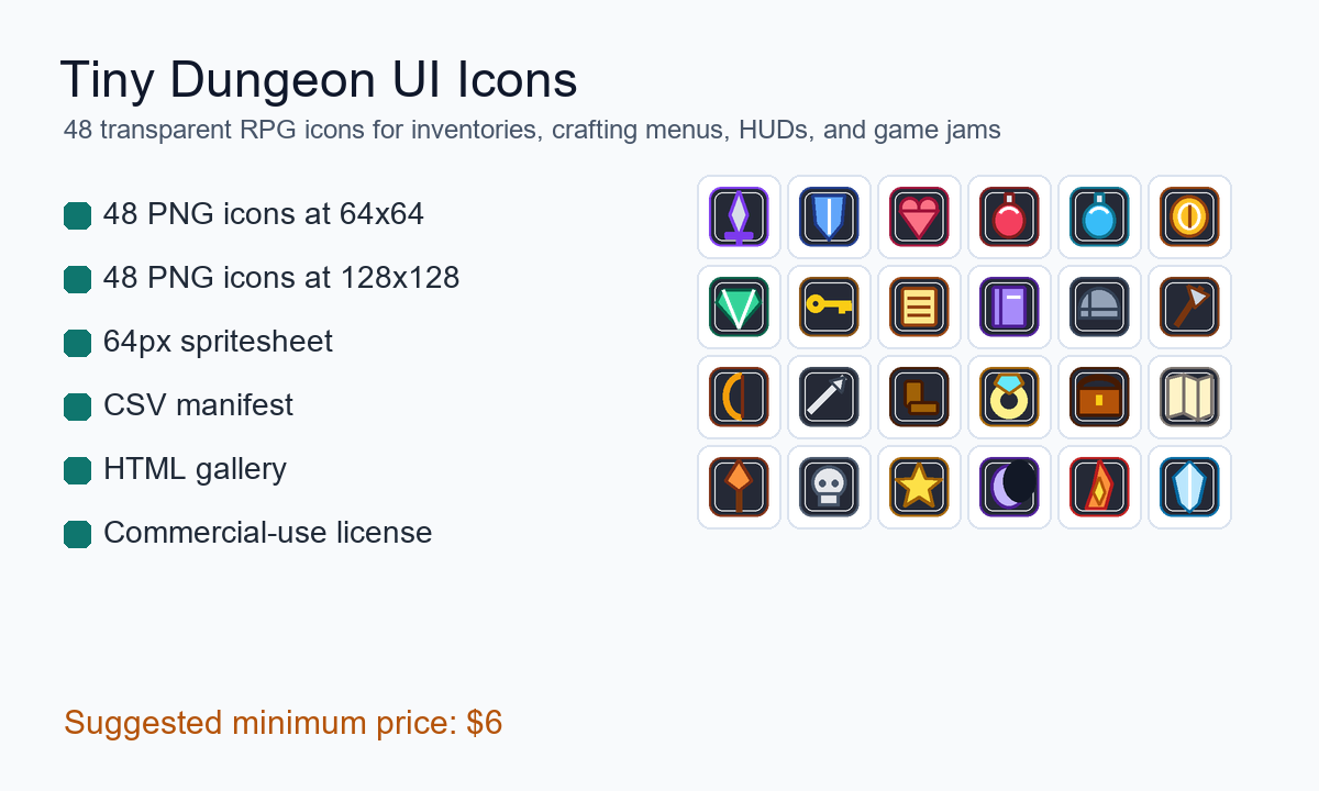 Tiny Dungeon UI Icons included files